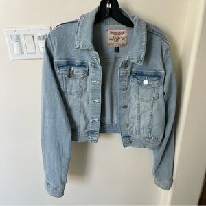 Cropped denim light wash jacket - True Religion (cotton with stretch)